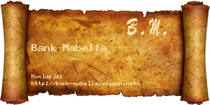 Bank Mabella névjegykártya